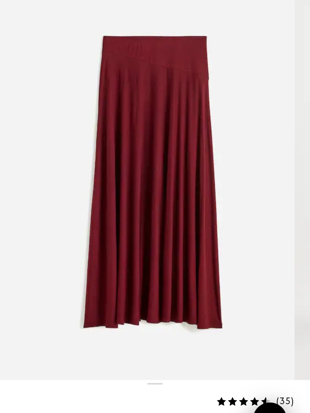 NWT Madewell Jersey Asymmetric-Seam Midi Skirt